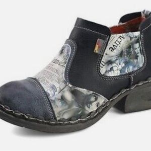 Shop tma eyes black abstract leather ankle boots